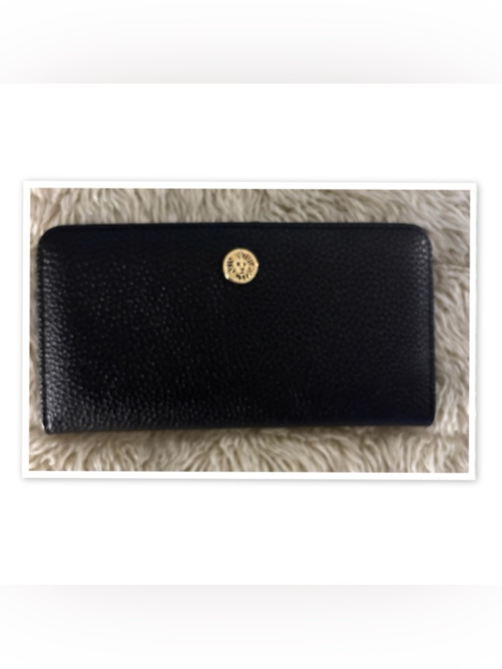 Anne Klein Black Pebbled Leather Bi-Fold Wallet